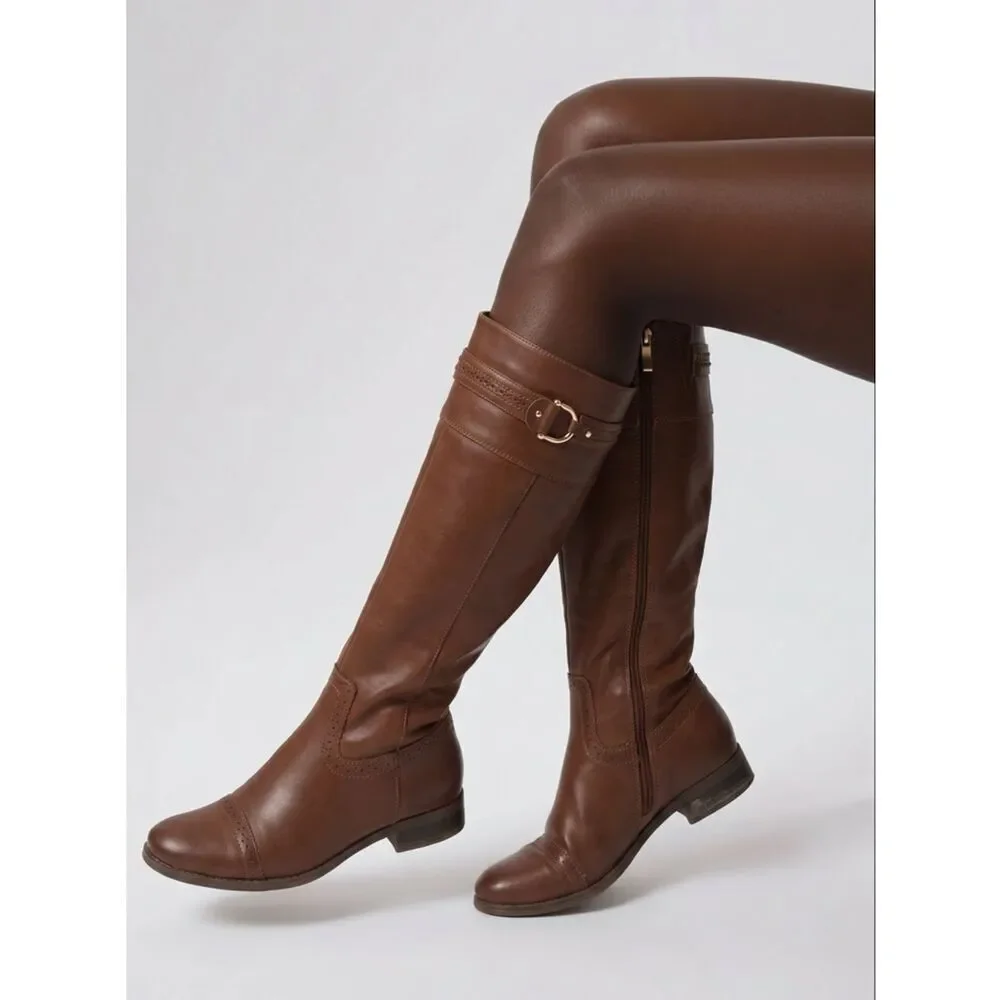 TOMMY HILFIGER | Tan Leather Riding Type Boots 6.5